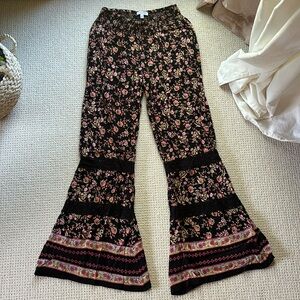 Small Patrons of Peace Floral Flare Bottoms